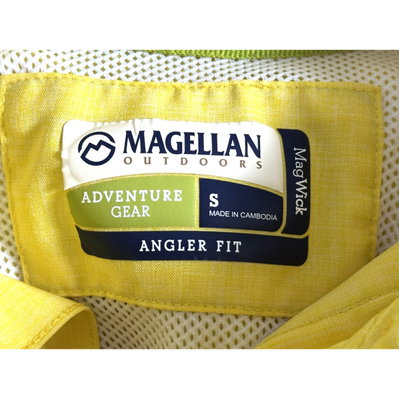 Men’s Magellan Button Down Shirt Size S Yellow Outdoor Shirt - Picture 13 of 16